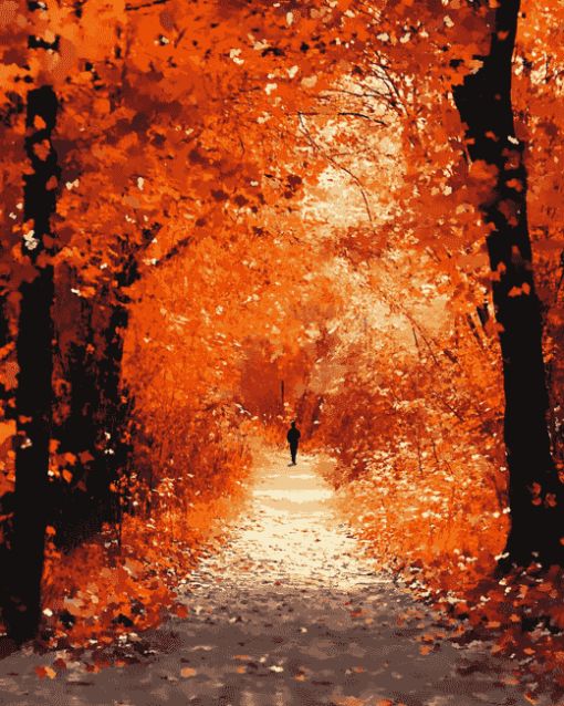 Autumn Walk Landscape Diamond Painting