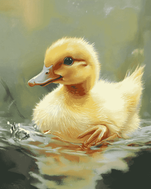 Baby Duckling Water Scene Diamond Painting