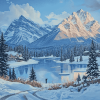 Banff Snow Landscape Diamond Painting