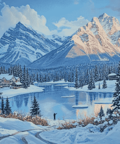 Banff Snow Landscape Diamond Painting