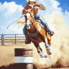 Barrel Racing Horse Diamond Painting