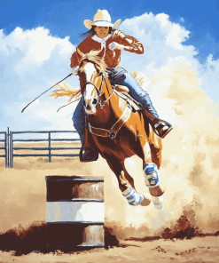 Barrel Racing Horse Diamond Painting