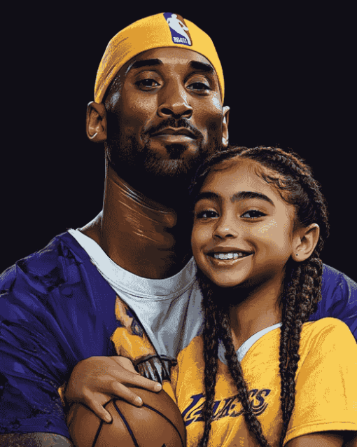 Basketball Legends Kobe and Gianna Diamond Painting