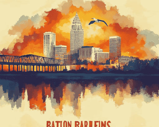 Baton Rouge Cityscape Diamond Painting