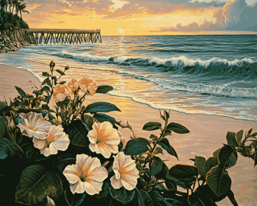 Beach Blossoms Diamond Painting