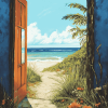 Beach Door Landscape Diamond Painting