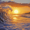 Beach Sunset Waves Diamond Painting