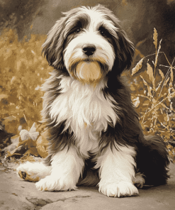 Bearded Collie Puppy Diamond Painting