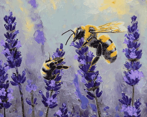 Bees and Lavender Serenity Diamond Painting