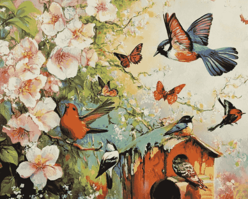 Birds and Blooms Diamond Painting