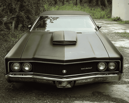 Black 1969 Oldsmobile Engine Diamond Painting