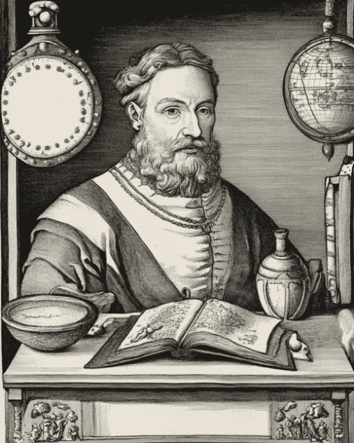 Black And White Gerardus Mercator Diamond Painting