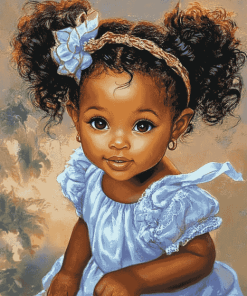 Black Baby Girl Animation Diamond Painting