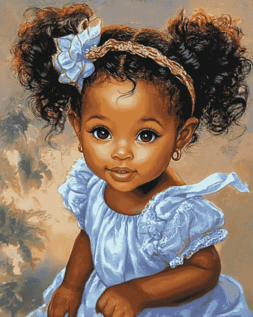 Black Baby Girl Animation Diamond Painting