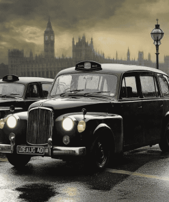 Black London Taxi Car Diamond Painting