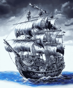 Black Pearl Ship Diamond Painting