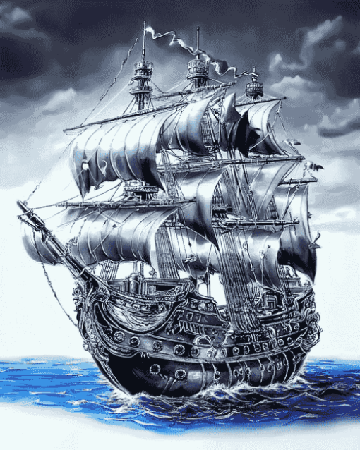 Black Pearl Ship Diamond Painting