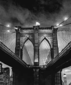 Black White Brooklyn Bridge Diamond Painting