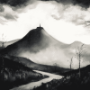 Black White Mountains Diamond Painting