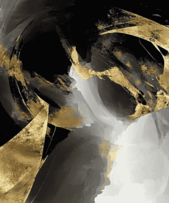 Black and Gold Abstracts Diamond Painting