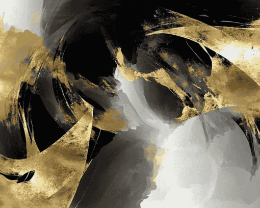 Black and Gold Abstracts Diamond Painting