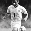 Black and White Eusebio Footballer Diamond Painting