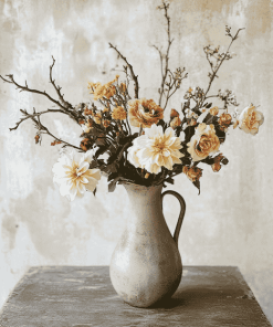 Blossoms and Rustic Vases Diamond Painting