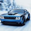 Blue Challenger Cars Diamond Painting