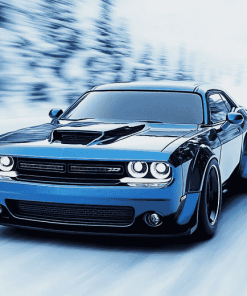 Blue Challenger Cars Diamond Painting