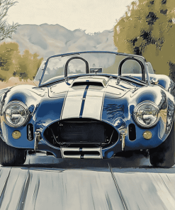 Blue Ford Shelby Cobra Car Diamond Painting