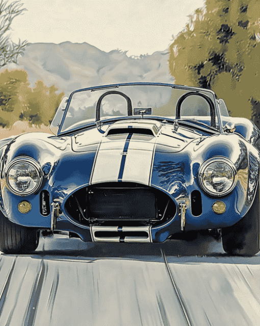 Blue Ford Shelby Cobra Car Diamond Painting