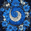 Blue Mandala Yin Yang Roses Diamond Painting