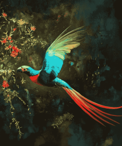 Blue Quetzal Bird Diamond Painting