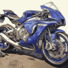 Blue R1 Engine Motorbike Diamond Painting