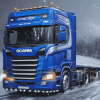 Blue Scania Truck Diamond Painting