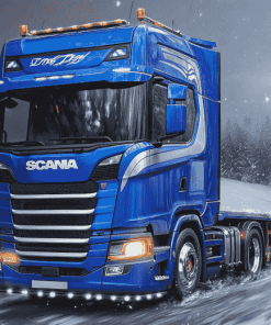 Blue Scania Truck Diamond Painting