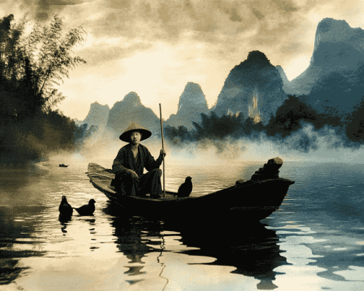 Boat Journey in Guilin Diamond Painting