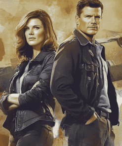 Bones Characters Booth and Brennan Diamond Painting