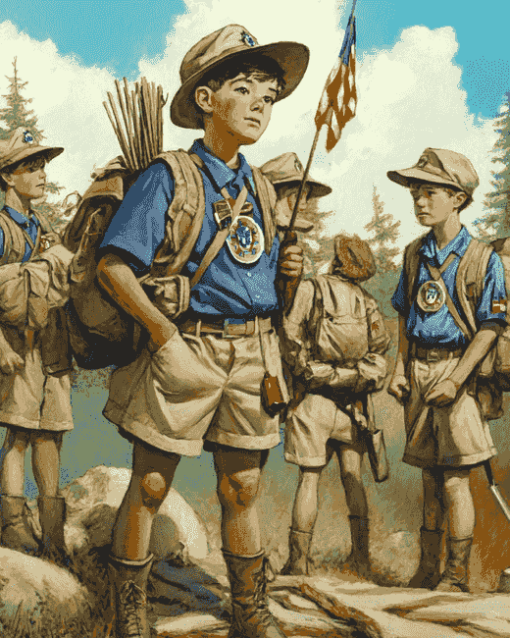 Boy Scouts Cartoon Adventure Diamond Painting