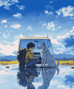 Boys and Dogs Anime Diamond Painting