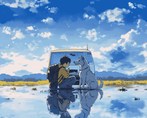 Boys and Dogs Anime Diamond Painting