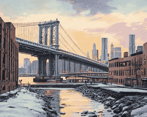 Brooklyn Bridge Cityscape Diamond Painting