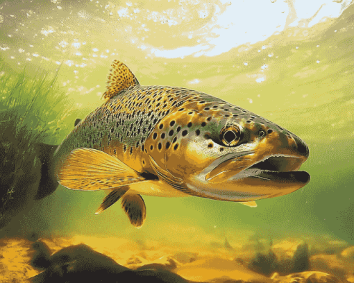 Brown Trout Carp Fish Diamond Painting