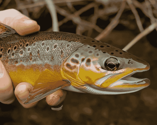 Brown Trout Fish Close-Up Diamond Painting