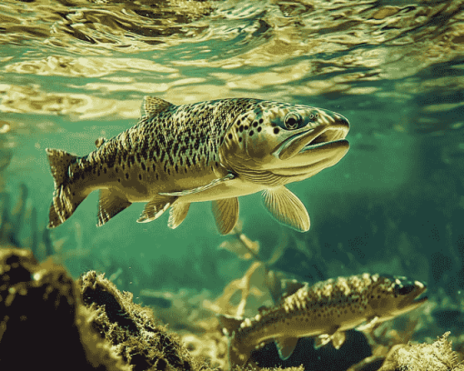 Brown Trout Underwater Diamond Painting