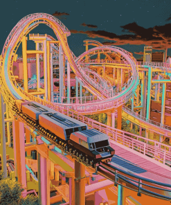 Building Roller Coaster Diamond Painting