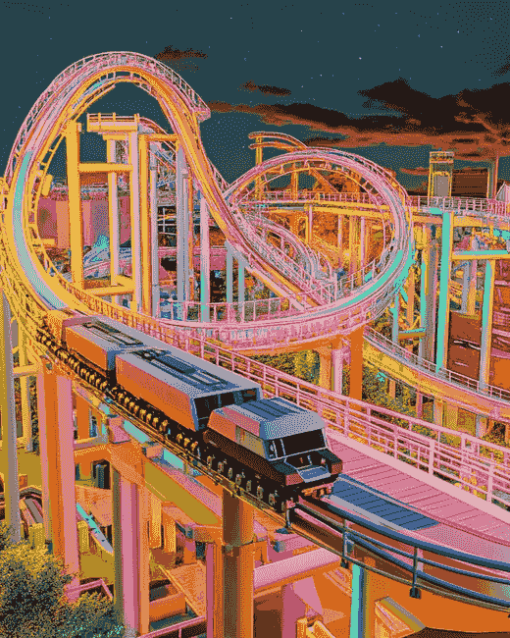 Building Roller Coaster Diamond Painting