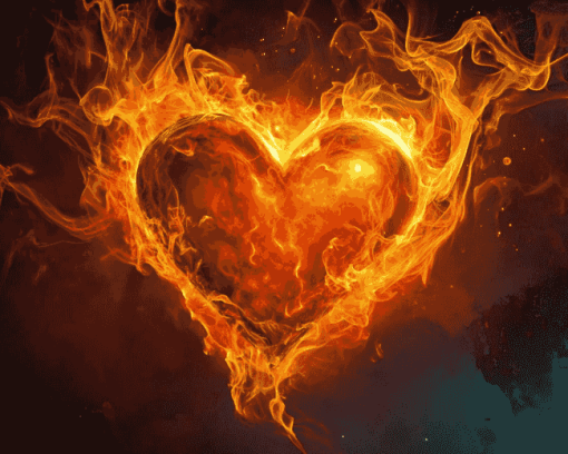 Burning Heart Animation Diamond Painting