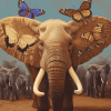 Butterflies and Elephants Diamond Painting