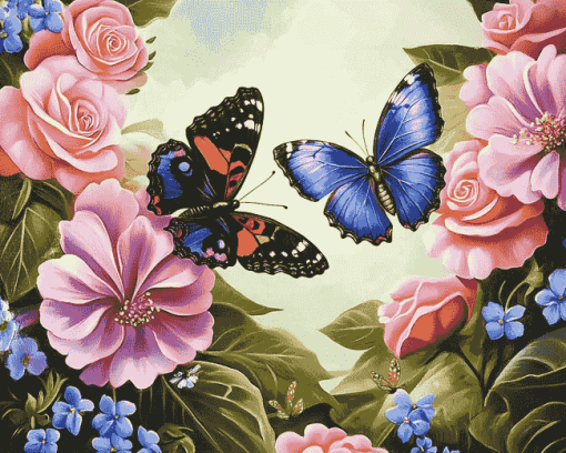 Butterflies and Roses Diamond Painting